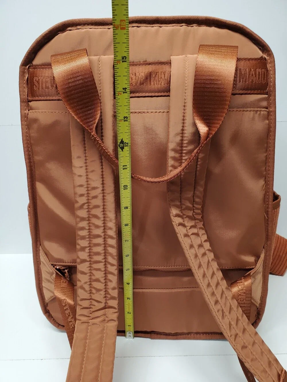 Steve Madden Men's Quilted Copper Backpack with Detachable Pouch